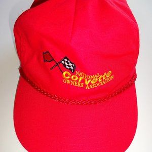 National Corvette Owners Association Red Cap Hat KC Caps One Size Mens Womens
